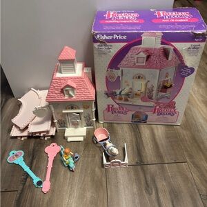 Vintage 1988 Fisher Price #5152 Precious Places Blue Ribbon Pony, works + extra